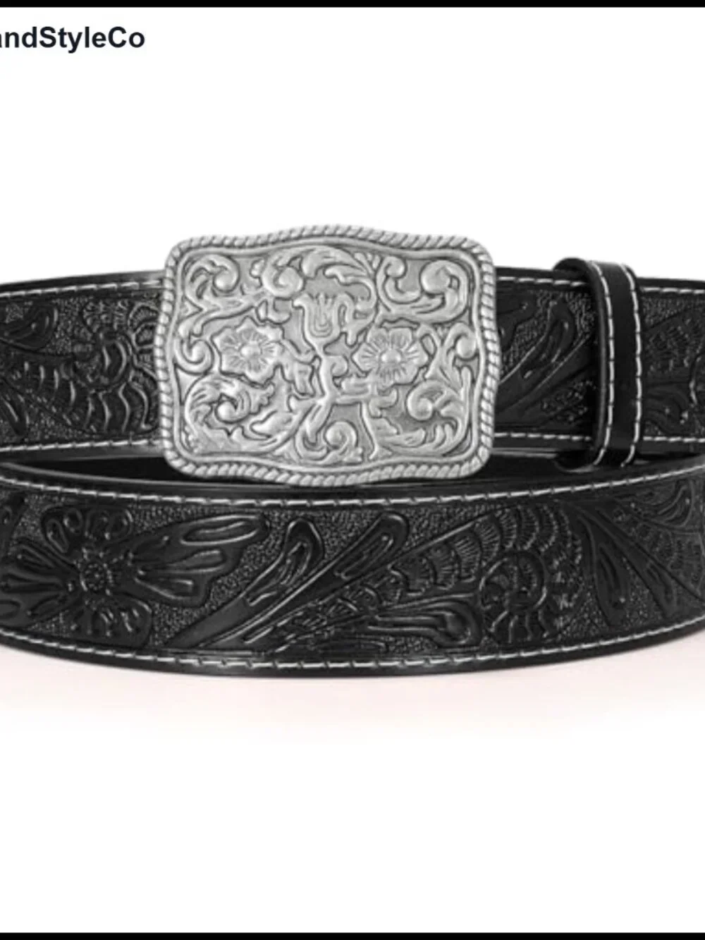 Western Leather Belt with Interchangeable Buckle for Women Men Cowgirl Cowboy